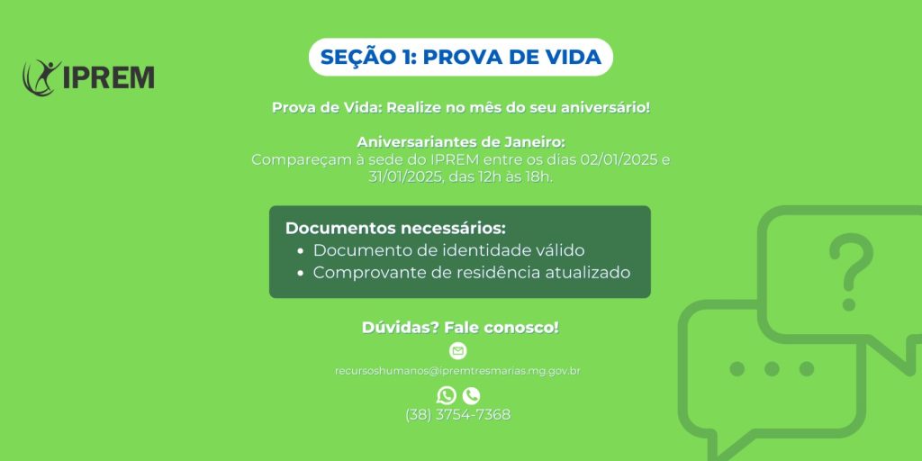 Calendário de prova de vida